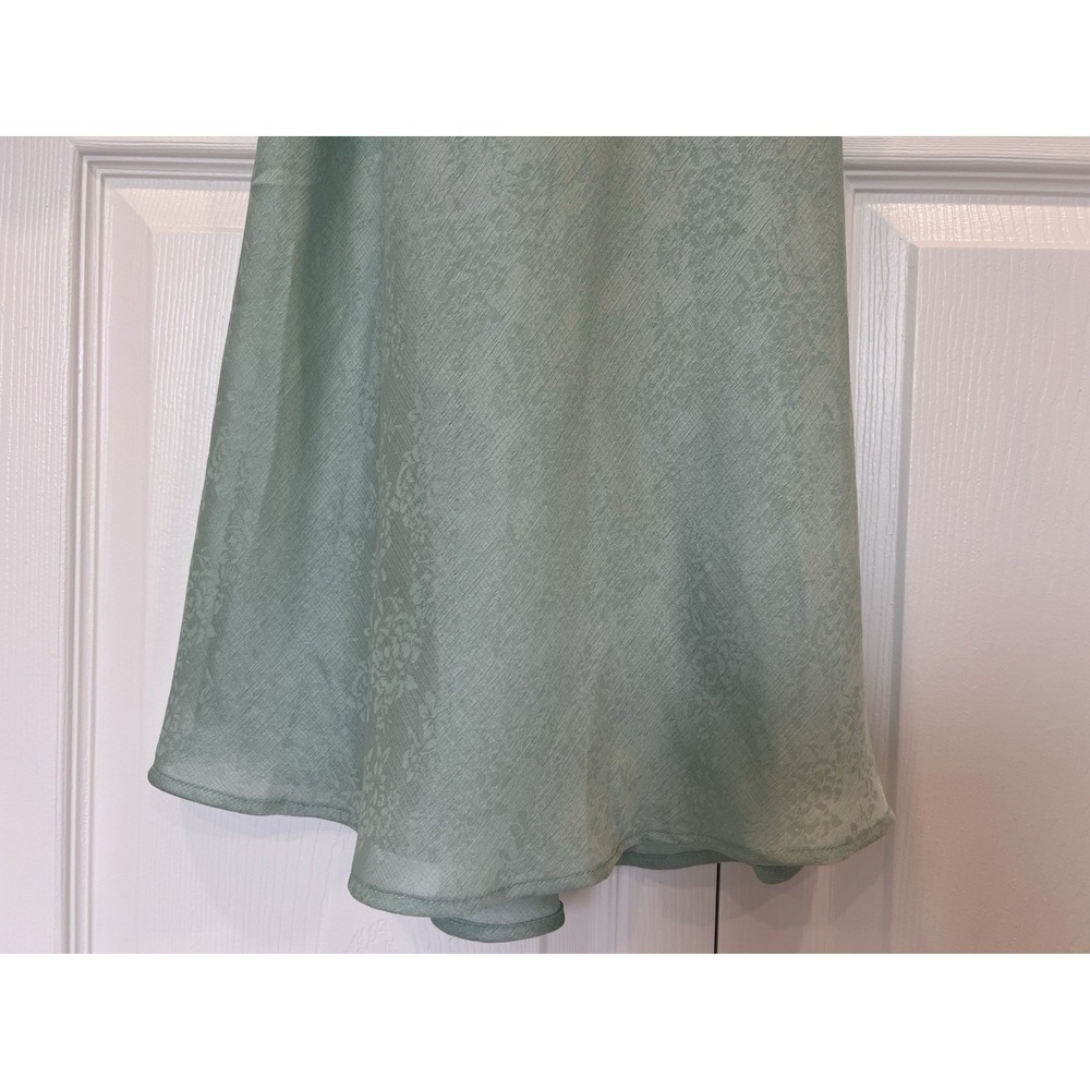 NWT Altar'd State Midi Dress Mint Floral Satin Cowl Neck Slip Midi Dress XXS - Picture 7 of 12